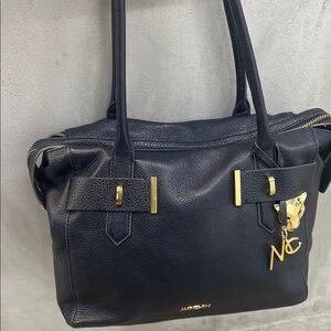 Marc Cain Luxe Leather Tote with Metallic Hardware